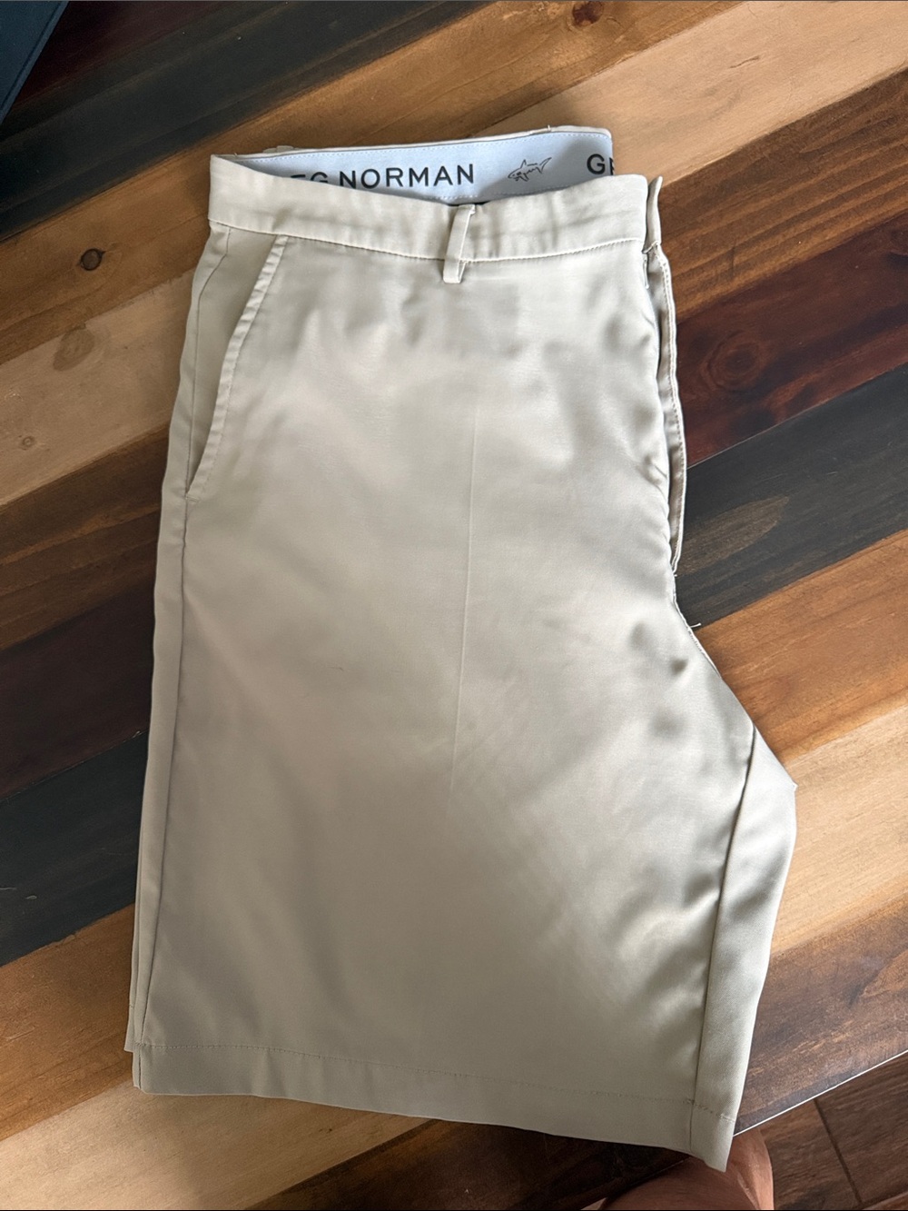 Greg Norman Collection Beige Flat-Front Chino Pants